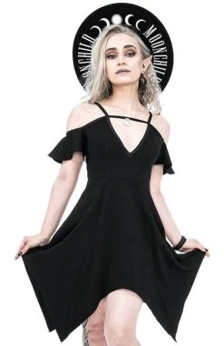 Restyle Moon Keyhole Tunic Dress -Fashion Apparel eng pl Moon Keyhole Tunic Black Jersey Dress 2210 3 08841.1638954045