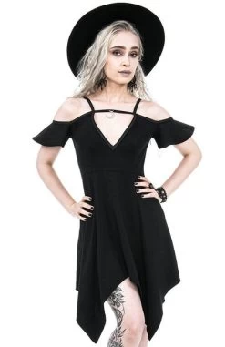 Restyle Moon Keyhole Tunic Dress -Fashion Apparel eng pl Moon Keyhole Tunic Black Jersey Dress 2210 5 92386.1638954064