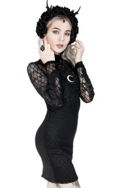 Restyle Moon Mesh Pencil Dress -Fashion Apparel eng pl Pencil Mesh Dress with Moon Lace and Moon Motif 2128 10 04871.1621350735