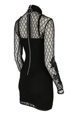 Restyle Moon Mesh Pencil Dress -Fashion Apparel eng pl Pencil Mesh Dress with Moon Lace and Moon Motif 2128 3 35506.1621350699