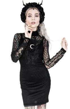 Restyle Moon Mesh Pencil Dress -Fashion Apparel eng pl Pencil Mesh Dress with Moon Lace and Moon Motif 2128 8 81701.1621350699