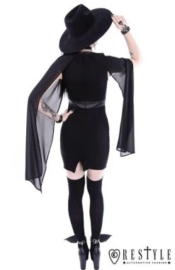 Restyle Cape Dress -Fashion Apparel eng pl Pencil gothic dress leather straps o rings long sleeves CAPE DRESS 1727 12 15235.1566704356