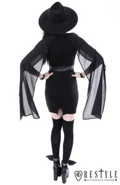 Restyle Cape Dress -Fashion Apparel eng pl Pencil gothic dress leather straps o rings long sleeves CAPE DRESS 1727 15 82962.1566704356