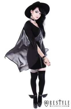 Restyle Cape Dress -Fashion Apparel eng pl Pencil gothic dress leather straps o rings long sleeves CAPE DRESS 1727 5 37419.1566704356