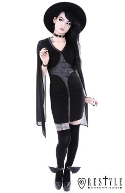 Restyle Cape Dress -Fashion Apparel eng pl Pencil gothic dress leather straps o rings long sleeves CAPE DRESS 1727 6 77350.1566704356