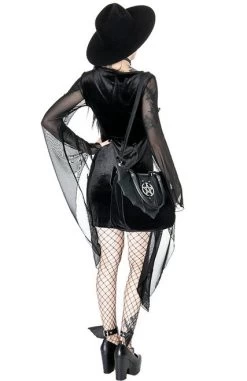 Restyle Salem Dress -Fashion Apparel eng pl SALEM DRESS Black gothic velvet dress with wide sleeves 1858 12 54109.1562573578