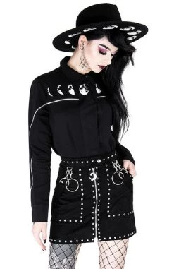 Restyle Studded Suede Skirt -Fashion Apparel eng pl STUDDED SUEDE SKIRT black gothic short skirt 1977 16 14892.1574758591