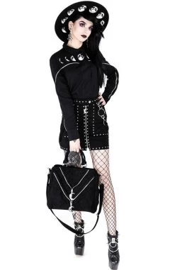 Restyle Studded Suede Skirt -Fashion Apparel eng pl STUDDED SUEDE SKIRT black gothic short skirt 1977 17 55637.1574758588
