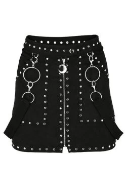 Restyle Studded Suede Skirt