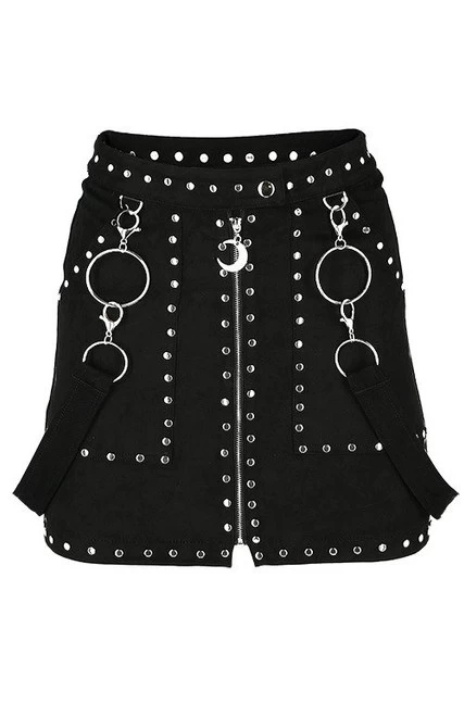 Restyle Studded Suede Skirt