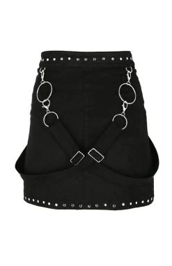 Restyle Studded Suede Skirt -Fashion Apparel eng pl STUDDED SUEDE SKIRT black gothic short skirt 1977 4 00464.1650948743