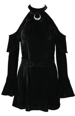 Restyle Velvet Moon Dress -Fashion Apparel eng pl VELVET MOON DRESS Black gothic mini dress with crescent 1895 1 10454.1591373247