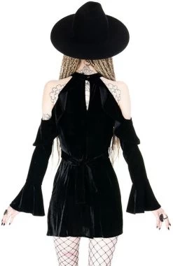 Restyle Velvet Moon Dress -Fashion Apparel eng pl VELVET MOON DRESS Black gothic mini dress with crescent 1895 4 35889.1591373228