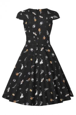 Hell Bunny Trick Or Treat Mid Dress - XS, Large And 2XL -Fashion Apparel hlb40116 trick or treat mid dress blk 12 92601.1600157489
