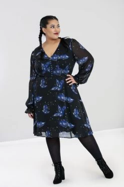 Hell Bunny Twilight Dress - Medium And Large -Fashion Apparel hlb40128p twilight mid dress blk 01 1 97810.1634118827