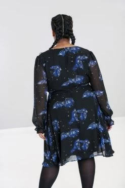 Hell Bunny Twilight Dress - Medium And Large -Fashion Apparel hlb40128p twilight mid dress blk 04 60370.1634118864