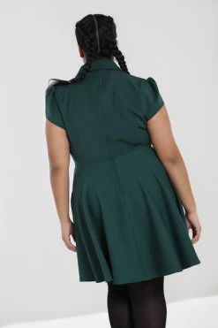 Hell Bunny Carlie Mini Dress: Dark Green - 3XL -Fashion Apparel hlb40159p carlie mini dress dark grn 03 2 53878.1653544088