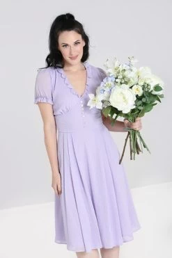 Hell Bunny Frilly Sundae Dress: Lavender - XL, 2XL, 3XL And 6XL -Fashion Apparel hlb40168 frilly sundae dress lav 03 56281.1613476586