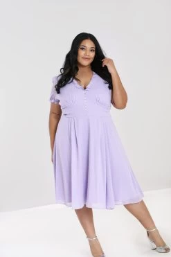 Hell Bunny Frilly Sundae Dress: Lavender - XL, 2XL, 3XL And 6XL -Fashion Apparel hlb40168p frilly sundae dress lav 01 61549.1676478218