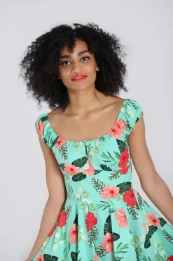 Hell Bunny Moana Mid Dress - Small And Large -Fashion Apparel hlb40180 moana mid dress mint 02 86898.1612490820