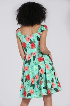 Hell Bunny Moana Mid Dress - Small And Large -Fashion Apparel hlb40180 moana mid dress mint 03 09603.1612490811