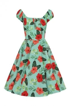 Hell Bunny Moana Mid Dress - Small And Large -Fashion Apparel hlb40180 moana mid dress mint 10 large 08275.1612781417