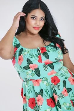 Hell Bunny Moana Mid Dress - Small And Large -Fashion Apparel hlb40180p moana mid dress mint 02 13582.1612490817