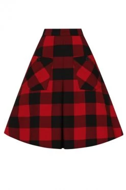 Hell Bunny Teen Spirit Mid Skirt: Black / Red - Small To 3XL -Fashion Apparel hlb50071 teen spirit mid skirt black red 10 12855.1636901885