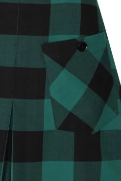 Hell Bunny Teen Spirit Mid Skirt: Black / Green - Large To 4XL -Fashion Apparel hlb50071 teen spirit mid skirt blk grn 11 01916.1607067926