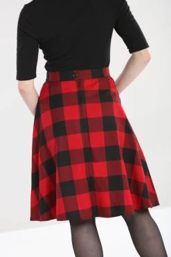 Hell Bunny Teen Spirit Mid Skirt: Black / Red - Small To 3XL -Fashion Apparel hlb50071 teen spirit mid skirt blk red 03 96234.1607069055