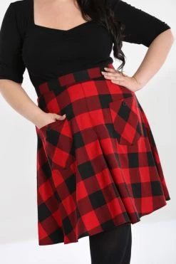 Hell Bunny Teen Spirit Mid Skirt: Black / Red - Small To 3XL -Fashion Apparel hlb50071p teen spirit mid skirt blk red 02 78758.1607069034