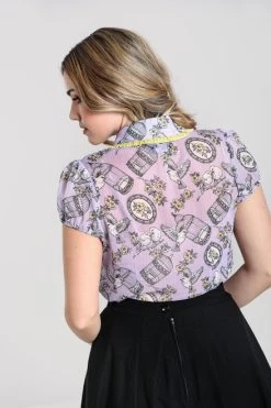 Hell Bunny Willow Sparrow Blouse: Lavender - Medium To 6XL 19 Hell Bunny Willow Sparrow Blouse: Lavender - Medium To 6XL -Fashion Apparel hlb60077 willow sparrow blouse lav 03 08971.1647407933