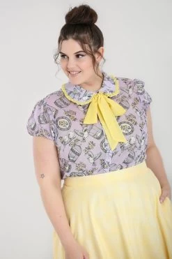 Hell Bunny Willow Sparrow Blouse: Lavender - Medium To 6XL 20 Hell Bunny Willow Sparrow Blouse: Lavender - Medium To 6XL -Fashion Apparel hlb60077p willow sparrow blouse lav 01 76493.1647407926