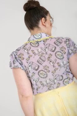 Hell Bunny Willow Sparrow Blouse: Lavender - Medium To 6XL 21 Hell Bunny Willow Sparrow Blouse: Lavender - Medium To 6XL -Fashion Apparel hlb60077p willow sparrow blouse lav 03 10747.1647407931