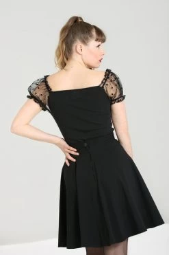 Hell Bunny Amandine Top - XS, Small, XL And 2XL -Fashion Apparel hlb60108 amandine top blk 03 7 68192.1633586840