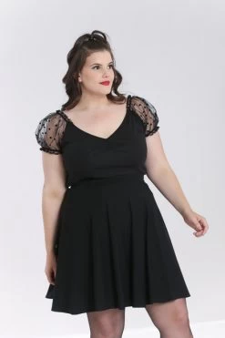 Hell Bunny Amandine Top - XS, Small, XL And 2XL -Fashion Apparel hlb60108p amandine top black 03 2 1 79521.1633586837