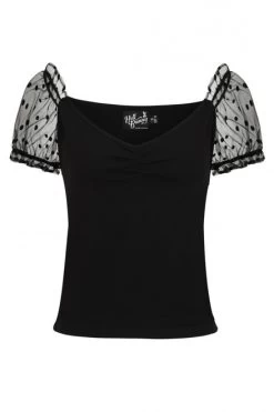 Hell Bunny Amandine Top - XS, Small, XL And 2XL -Fashion Apparel hlb60108z amandine top blk 10 14 12135.1633586817